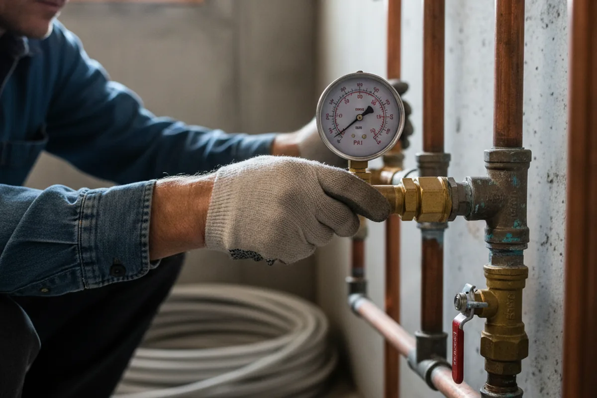 Pressure testing a repaired line during Water Line Repair in Bremerton